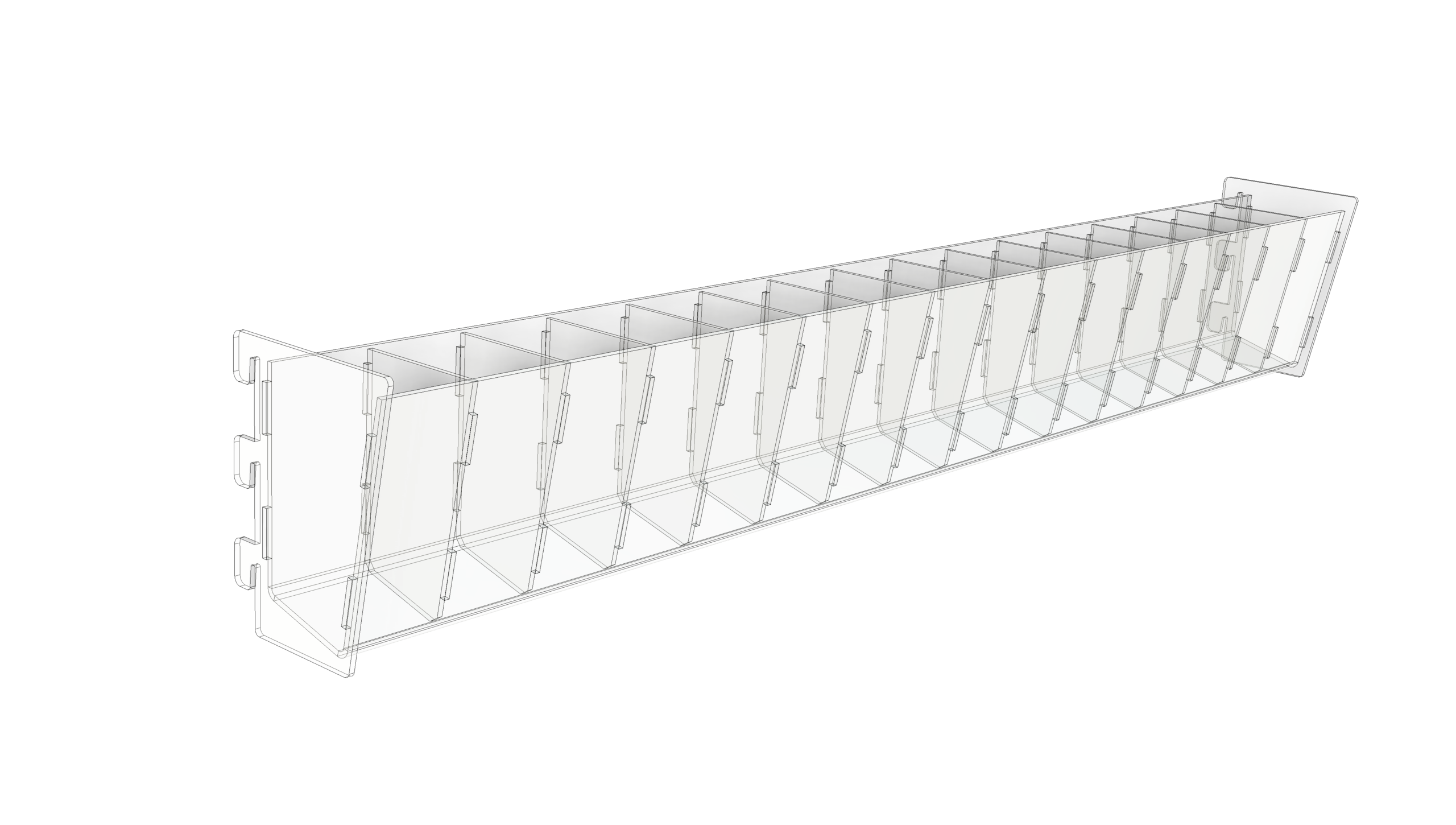 930 x 140mm High PERSPEX PEN RACK