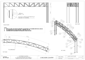Sample technical GA Drawing of a steel gantry